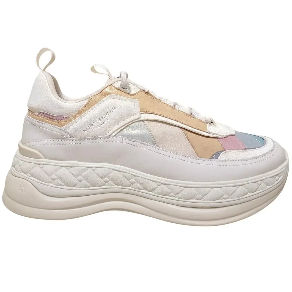 Kurt Geiger Women Kensington Pump Sneakers Size US 11 EU 42 Metal Combo Leather